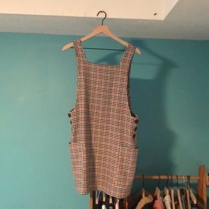 Plaid overall dress